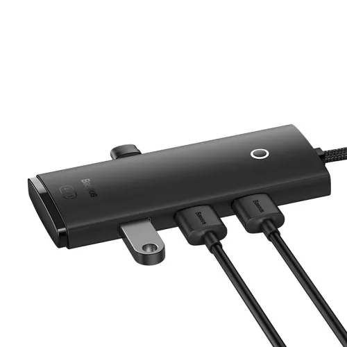 Baseus Lite Series 4 v 1 USB - 4x USB 3.0 hub 25 cm čierny (WKQX030001)