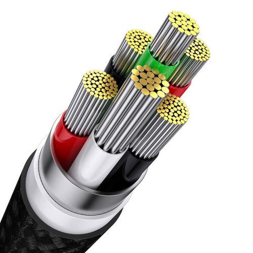 Baseus Flash Series 3 v 1 USB kabel USB-C + micro USB + Lightning 100W 12m černý (CASS030001)