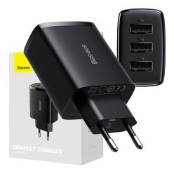   Baseus CCXJ020101 3xUSB 17W EU černá kompaktní nabíječka
