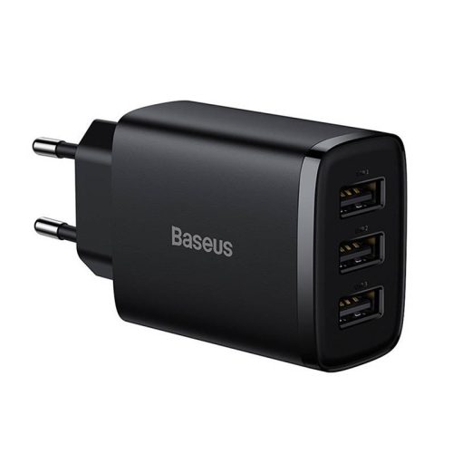 Baseus CCXJ020101 3xUSB 17W EU încărcător compact negru