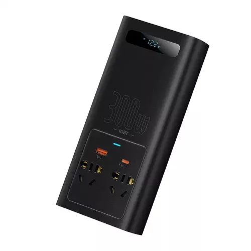Baseus CGNB010101 300W 220V CN/EU czarny inwerter samochodowy