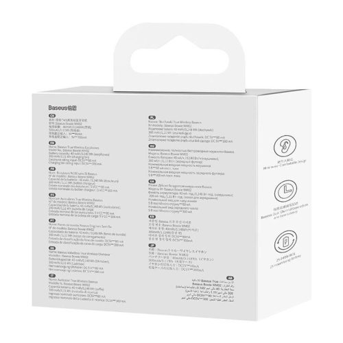 Casti wireless Bluetooth Baseus Bowie WM02 albe