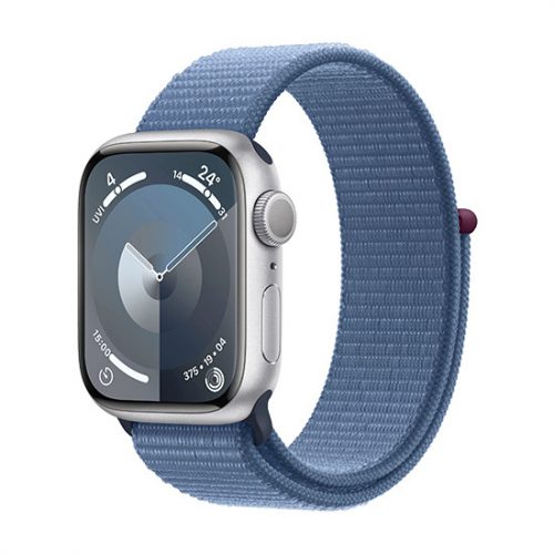 Apple Watch Series 9 GPS 41mm Silver Aluminium Case with Sport Loop - Winter Blue