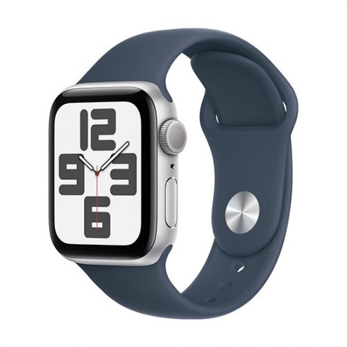 Apple Watch SE GPS 40mm Silver Aluminium Case with Sport Band M/L - Storm Blue