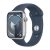 Apple Watch Series 9 GPS 45mm carcasă din aluminiu argintie curea sport albastru furtună M/L (MR9E3)