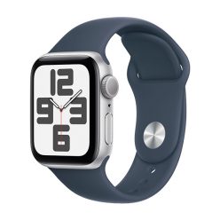   Apple Watch SE2 (2023) GPS 40mm Strieborný hliníkový kryt so športovým pásikom S/M - Búrková modrá