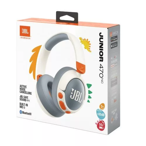 JBL JR470NC Bluetooth Wireless On-Ear Headphones for Kids White EU