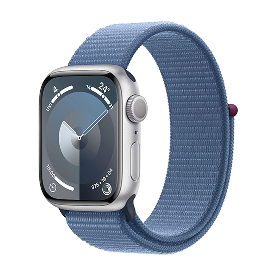 Apple Watch Series 9 GPS 41mm Srebrna aluminijska kućište s sportskom narukvicom - Zimsko plava