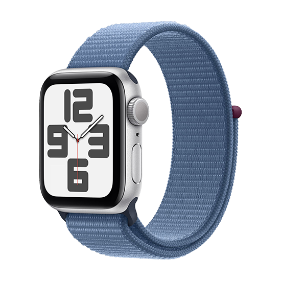 Apple Watch SE2 (2023) GPS 40mm Silver Aluminium Case with Sport Loop - Winter Blue