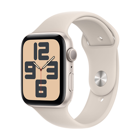 Apple Watch SE2 (2023) GPS 44mm Starlight aluminijasto ohišje s športnim trakom S/M - Starlight