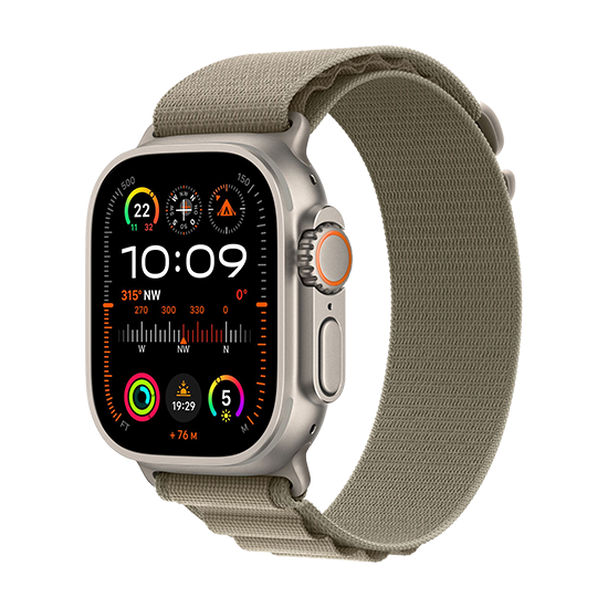 Apple Watch Ultra 2 LTE 49mm Carcasă din titan cu Alpine Loop L - Olive