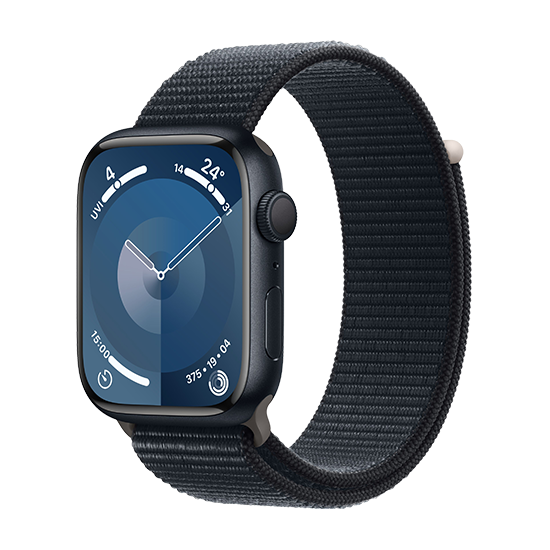 Apple Watch Series 9 GPS 45mm Hliníkový pouzdro v barvě Midnight se sportovním páskem - Midnight